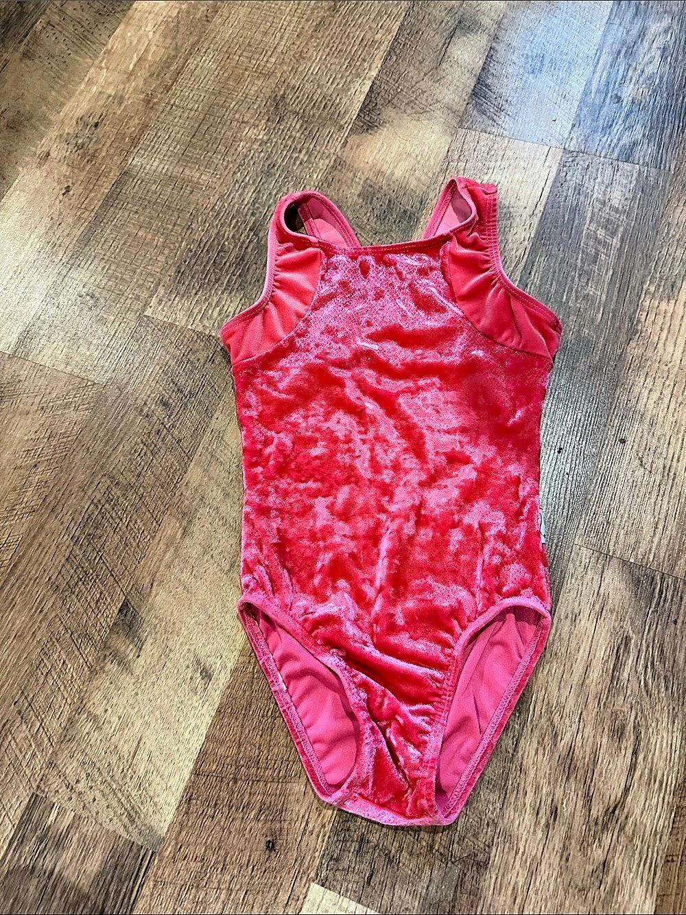 Destira Girls Pink Velvet Leotard Size S